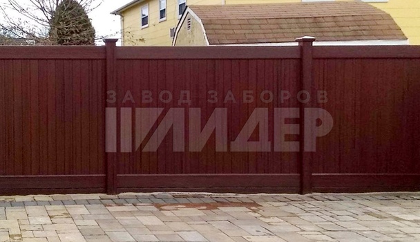 Сплошной деревянный забор для коттеджа ДВ-179 - фото 2