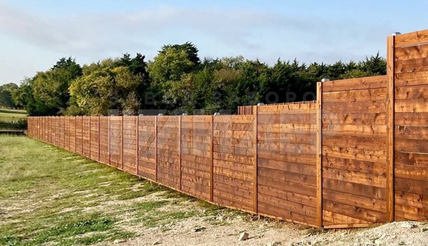 Деревянный дачный забор на неровный участок ДВ-210 - фото 4