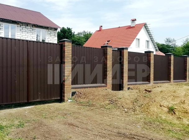 Забор в стиле лофт для загородного дома ПН-143