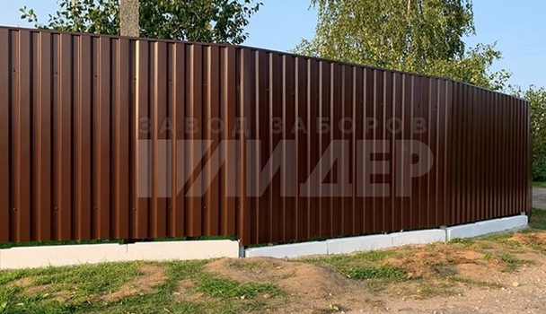 Забор из профилированного листа для углового участка ПН-227 - фото 7